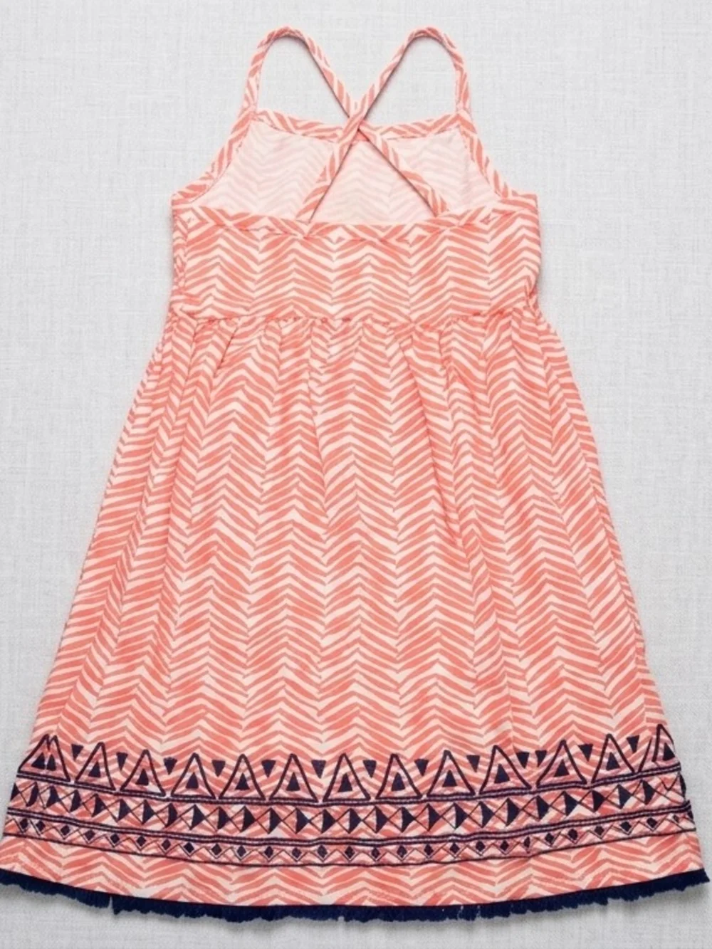 Gymboree Coral Chevron Sundress with Black Tribal Hem